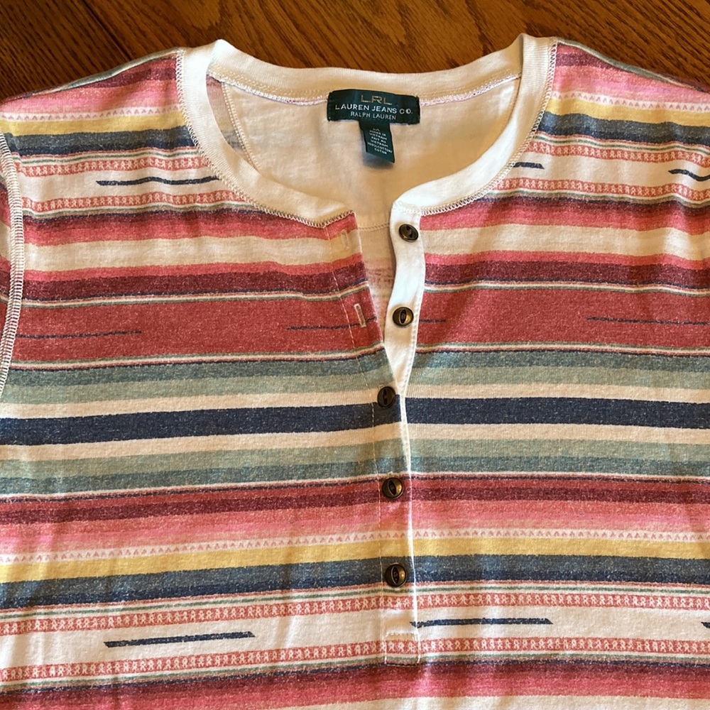 LRL, Lauren Jeans Company, M, striped dress, EUC - Picture 5 of 7